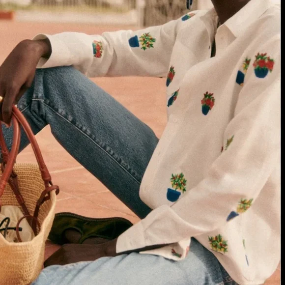 Sézane x Momoni Collaboration Tomboy Shirt NWT in Size 0 - Picture 3 of 9